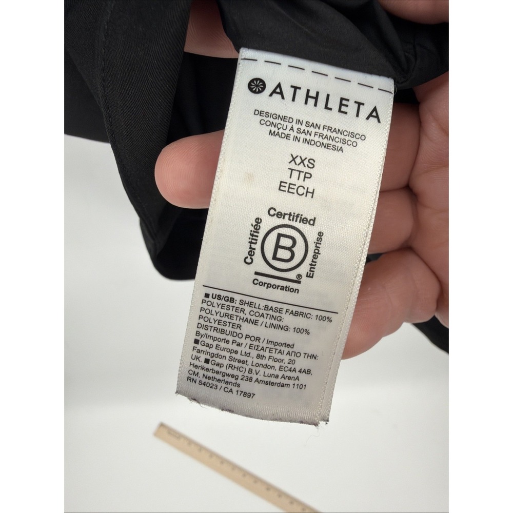 Athleta Women's Black Rainout Sutro Long Trench Coat Jacket Size XXS - Picture 12 of 16